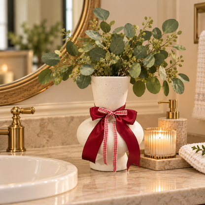 Festive Bow Ceramic Vase