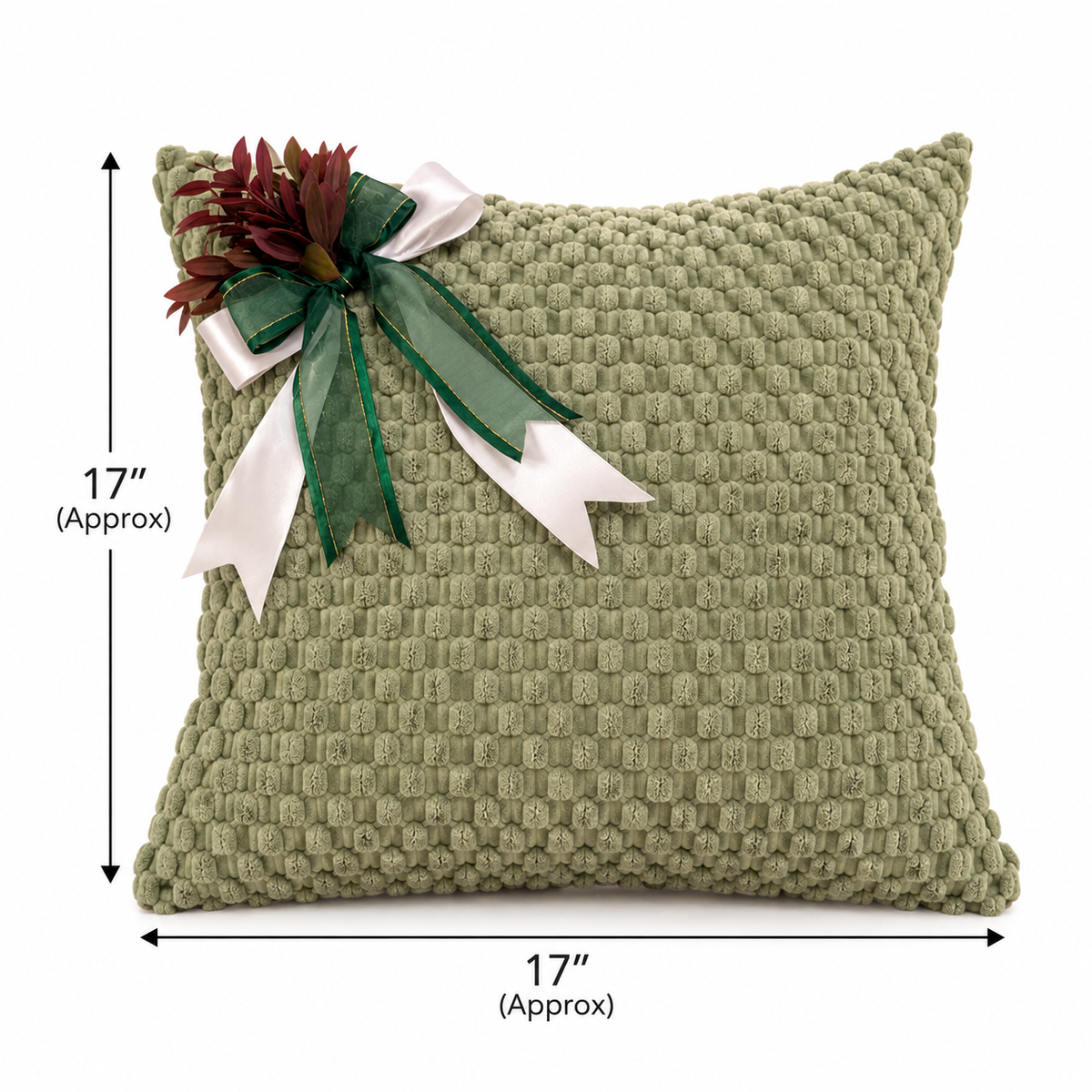 Festive Sage Green Christmas Cushion Cover
