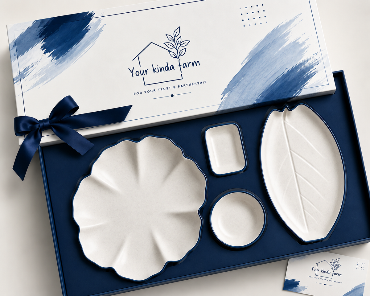 Blue & White Ceramic Serveware Gift Set