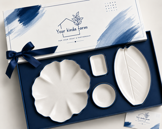 Blue & White Ceramic Serveware Gift Set