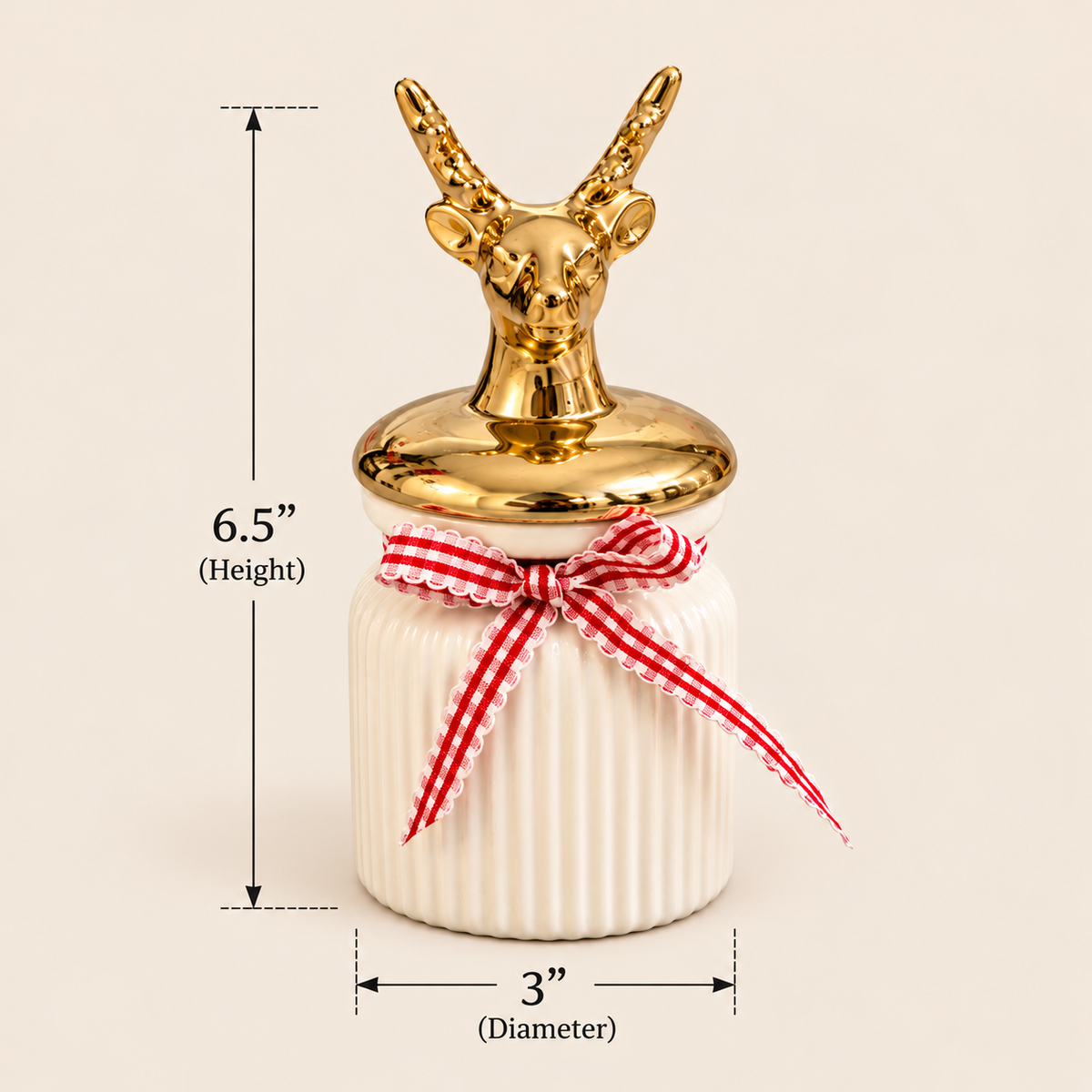Festive Reindeer Keepsake Jars — Set of 2