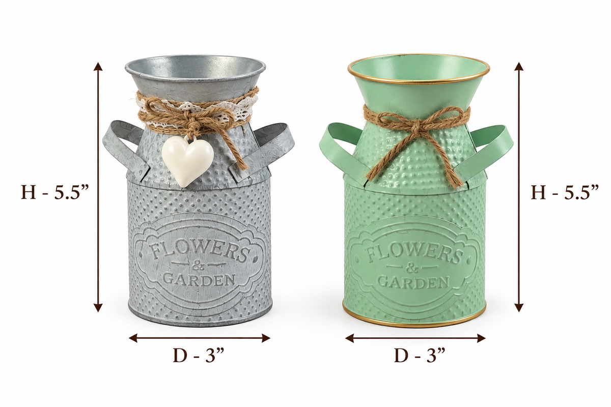 Vintage Charm Milk Can Vases – Set of 2