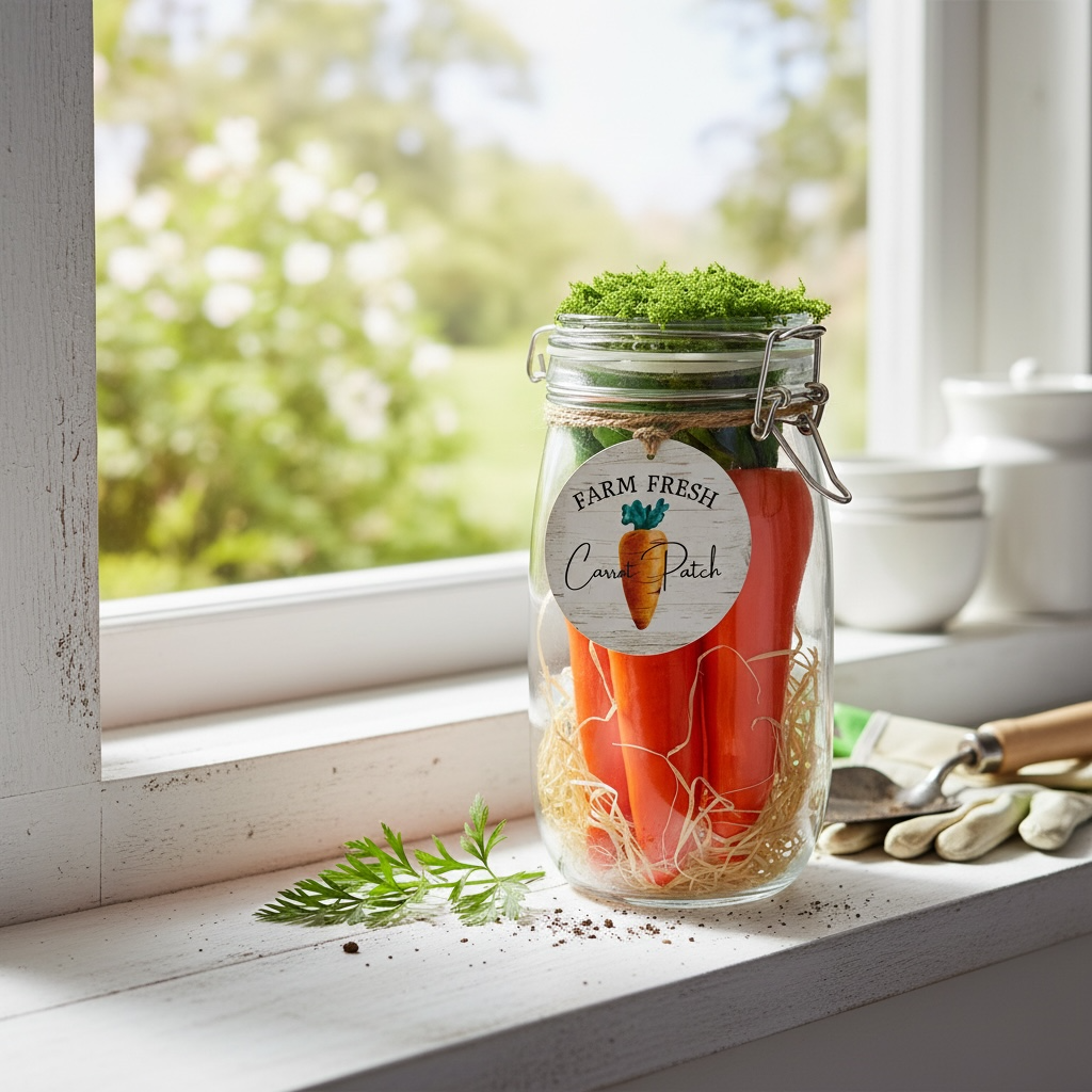 Carrot glass jar