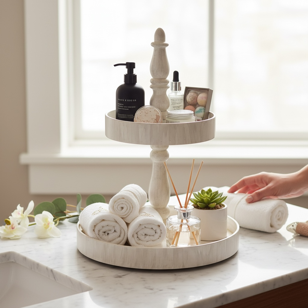 2 Tier White Tray