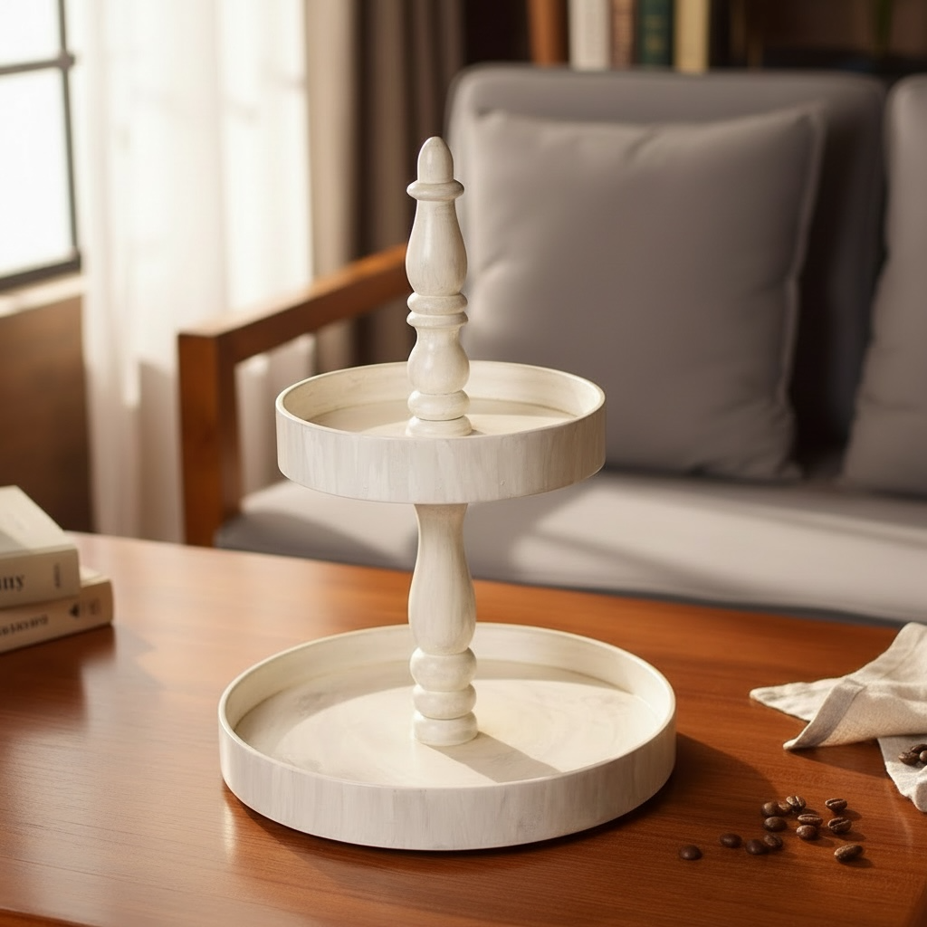 2 Tier White Tray