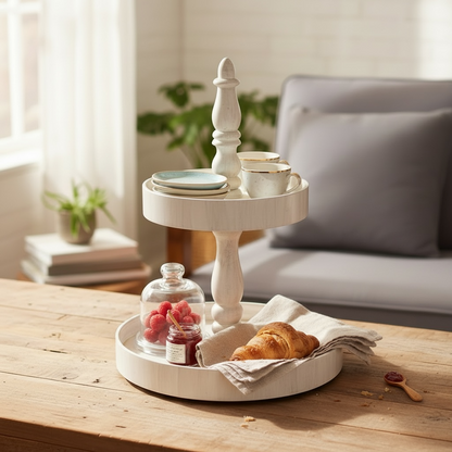2 Tier White Tray