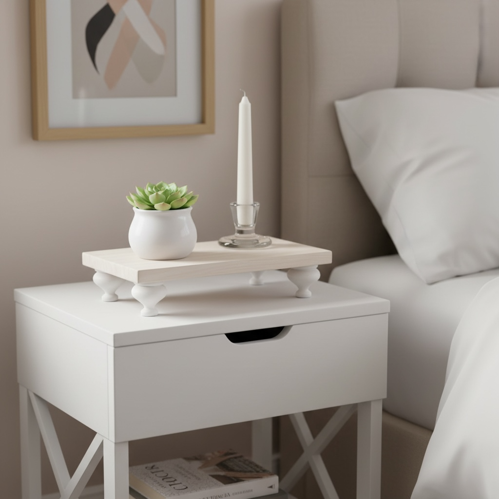 White rectangular riser