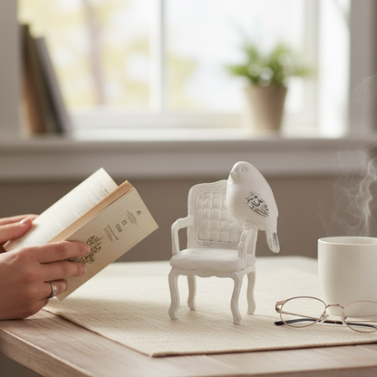 Bird on chair Figurine