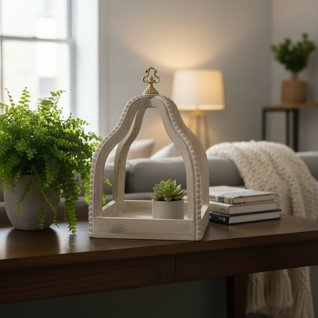 Off White beaded open lantern
