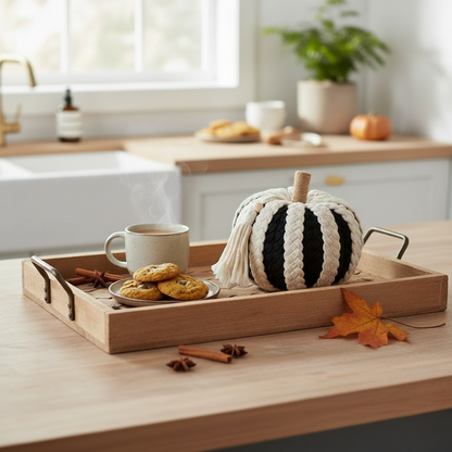 Yarn white & black pumpkin