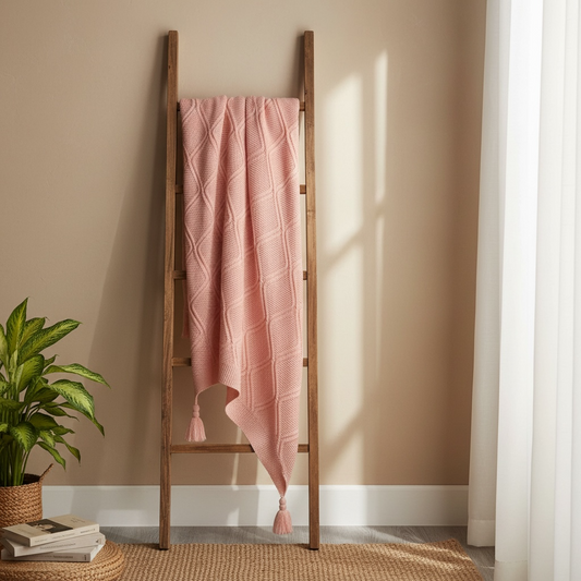 Pink knitted Throws