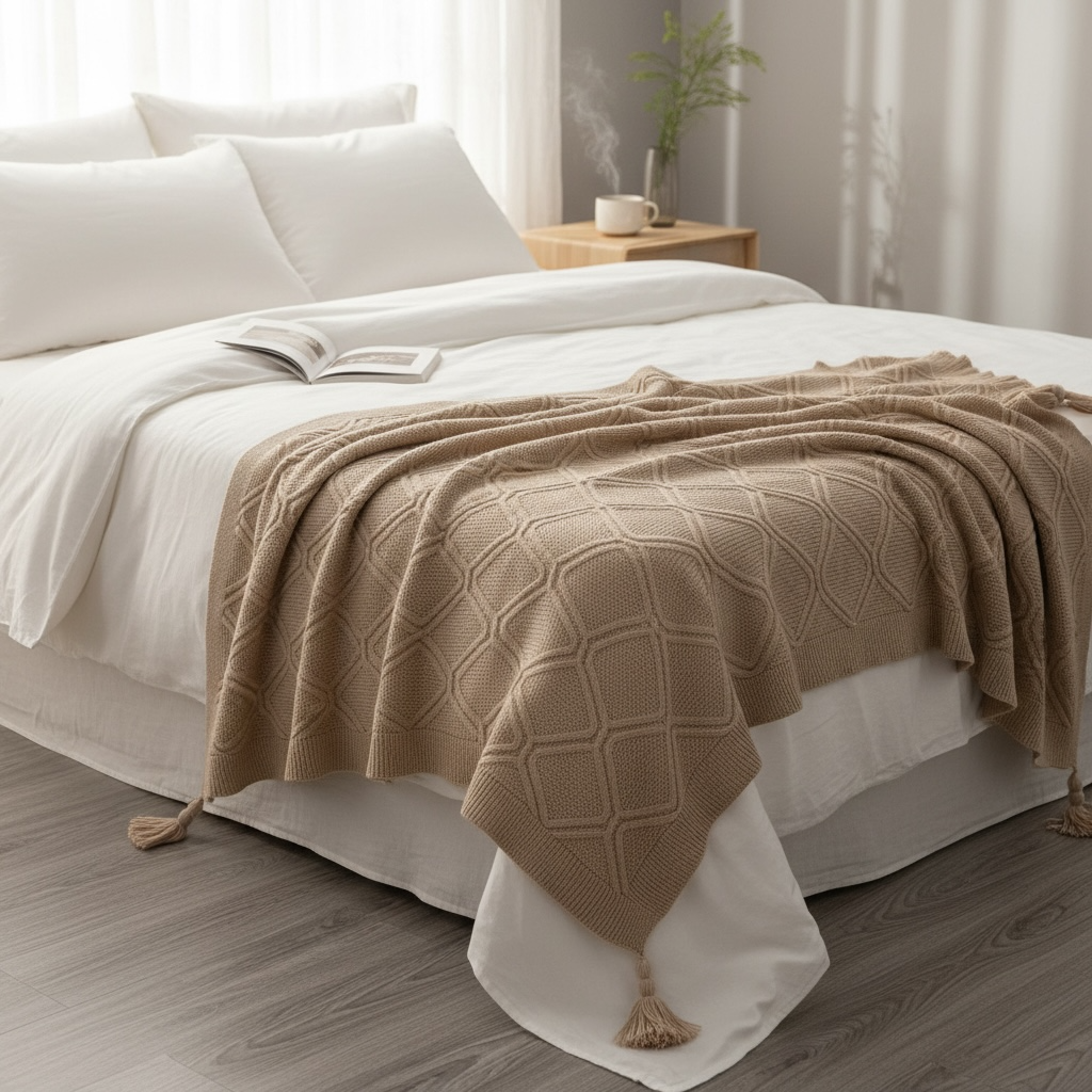 Brown  knitted Throws
