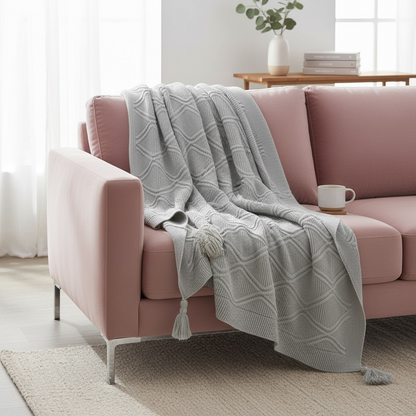 grey  knitted Throws