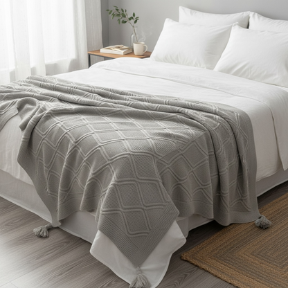 grey  knitted Throws