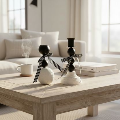 Rustic candleholder (set of 2)