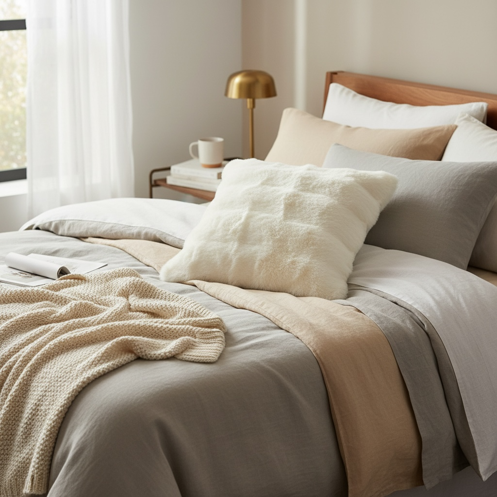 Beige Fur  Cushion