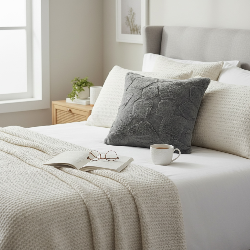 Grey self patch Cushion