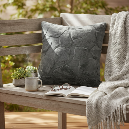 Grey self patch Cushion
