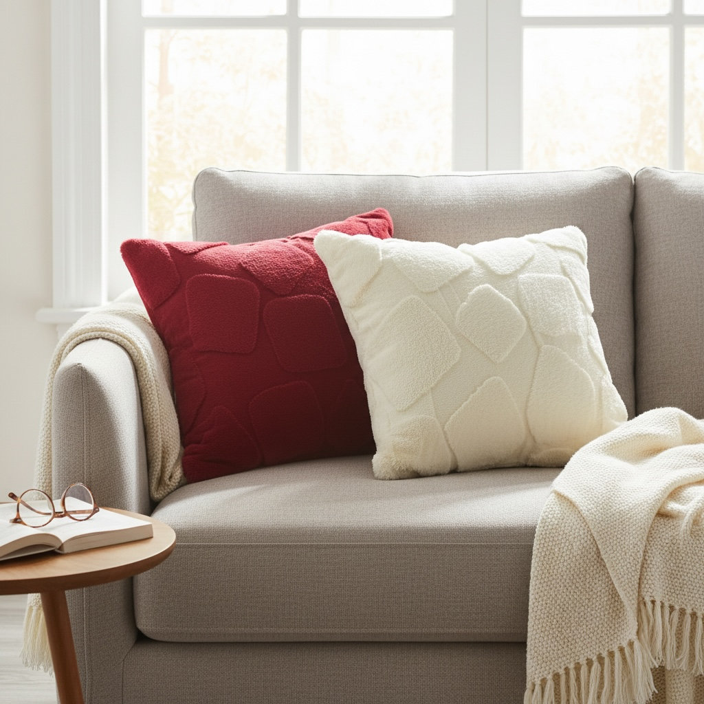 Maroon self patch Cushion