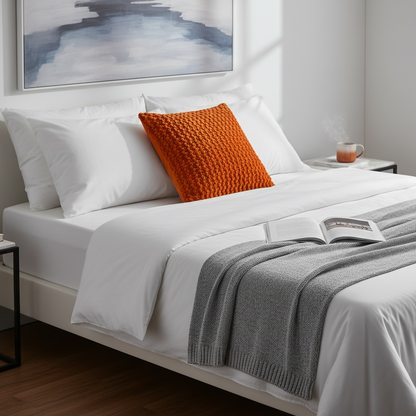 Orange velour cushion