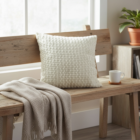 Beige velour Cushion