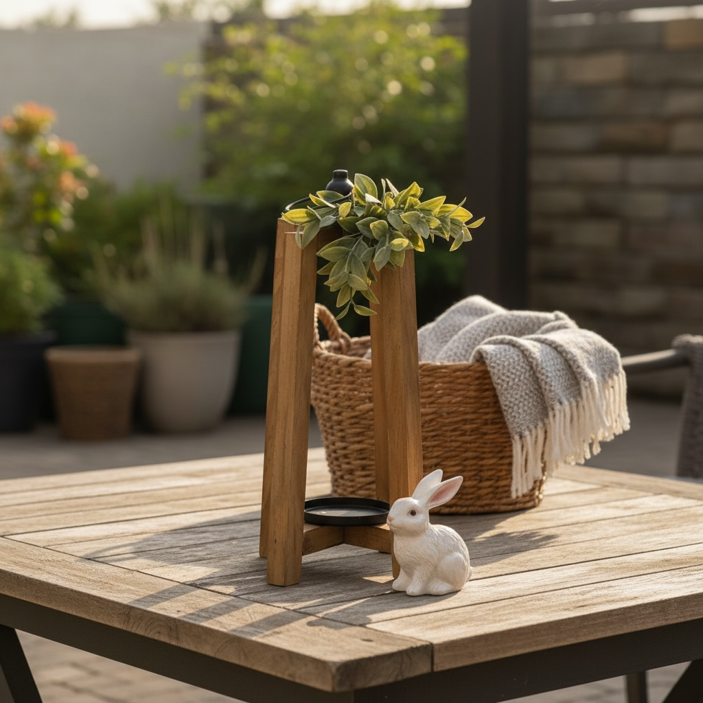 Brown rustic open lantern