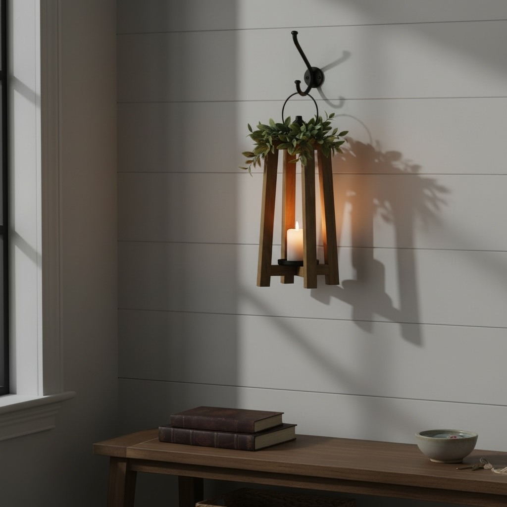Brown rustic open lantern