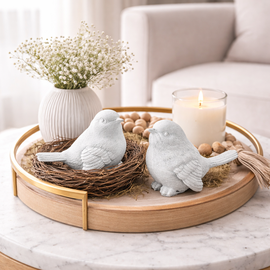 Farmhouse Bird pair with nest