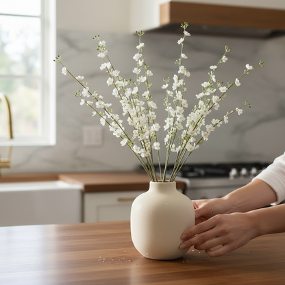 White Tall silk flowers (Set of 2)