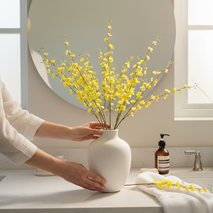 Yellow Tall silk flowers(Set of 2)