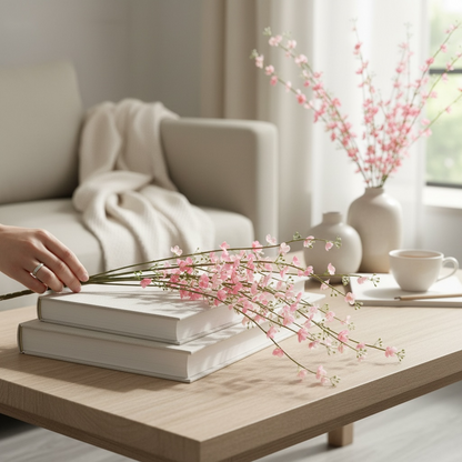 Pink Tall silk flowers (Set of 2)