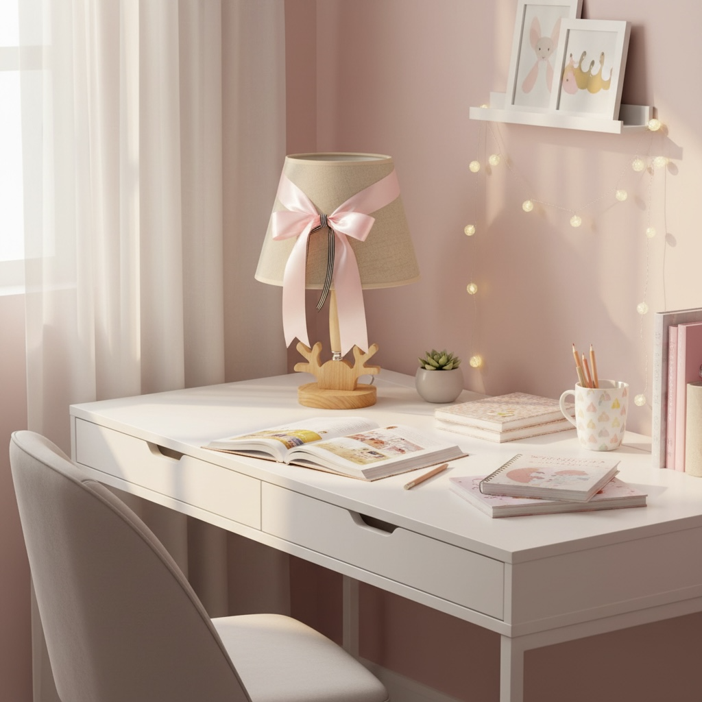 Pink Bow Lamp
