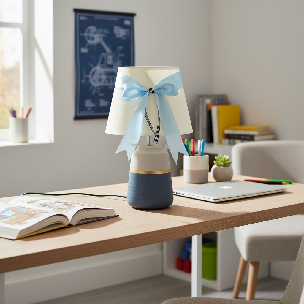 Blue Bow Lamp