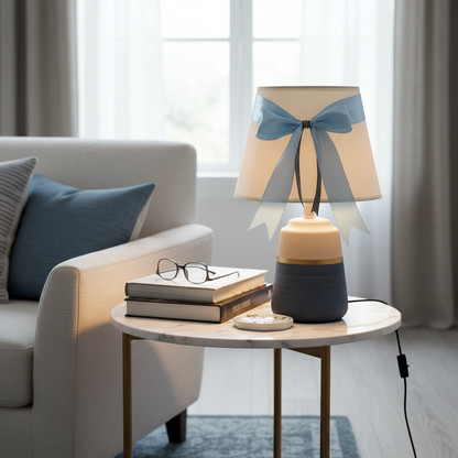Blue Bow Lamp