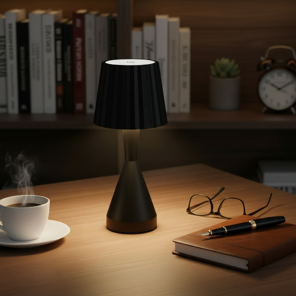 Black aesthetic touch lamp
