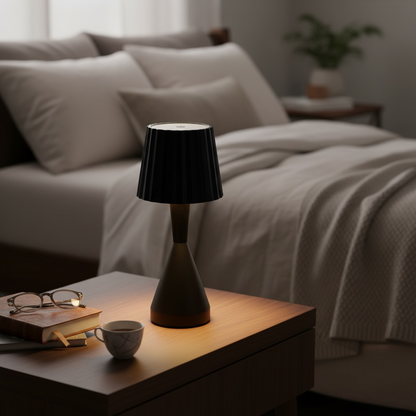 Black aesthetic touch lamp