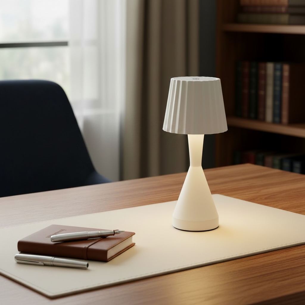 White aesthetic touch lamp