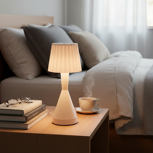 White aesthetic touch lamp