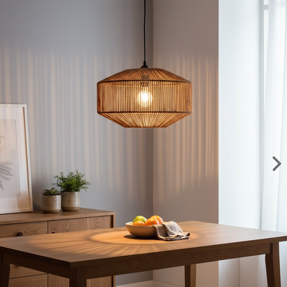 Linear Weave Drum Pendant  Lamp