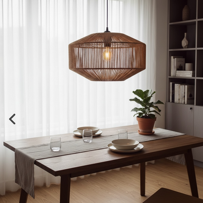 Linear Weave Drum Pendant  Lamp