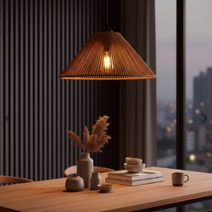 Classic Cone Woven Lamp