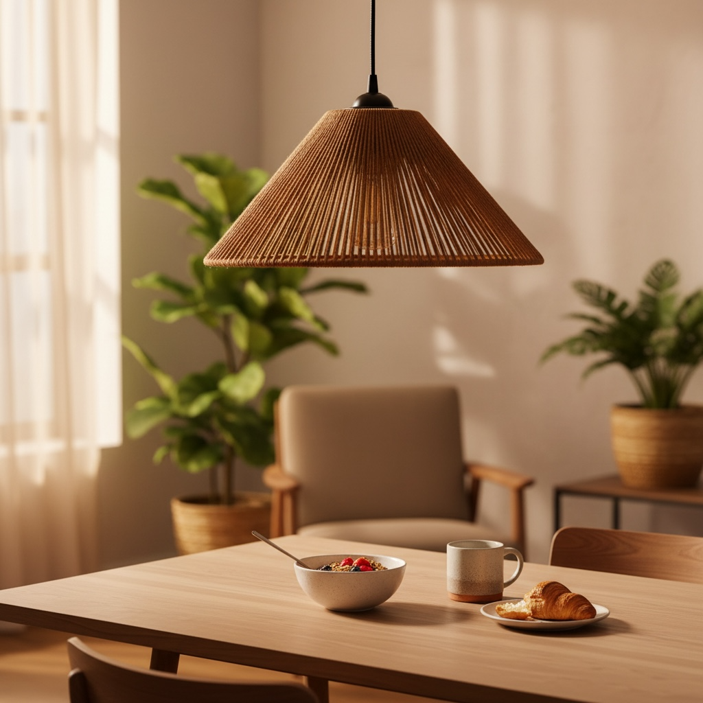 Classic Cone Woven Lamp