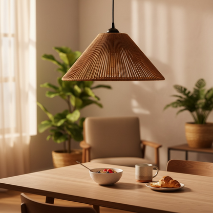 Classic Cone Woven Lamp