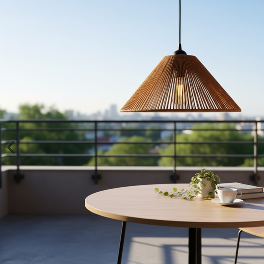Classic Cone Woven Lamp