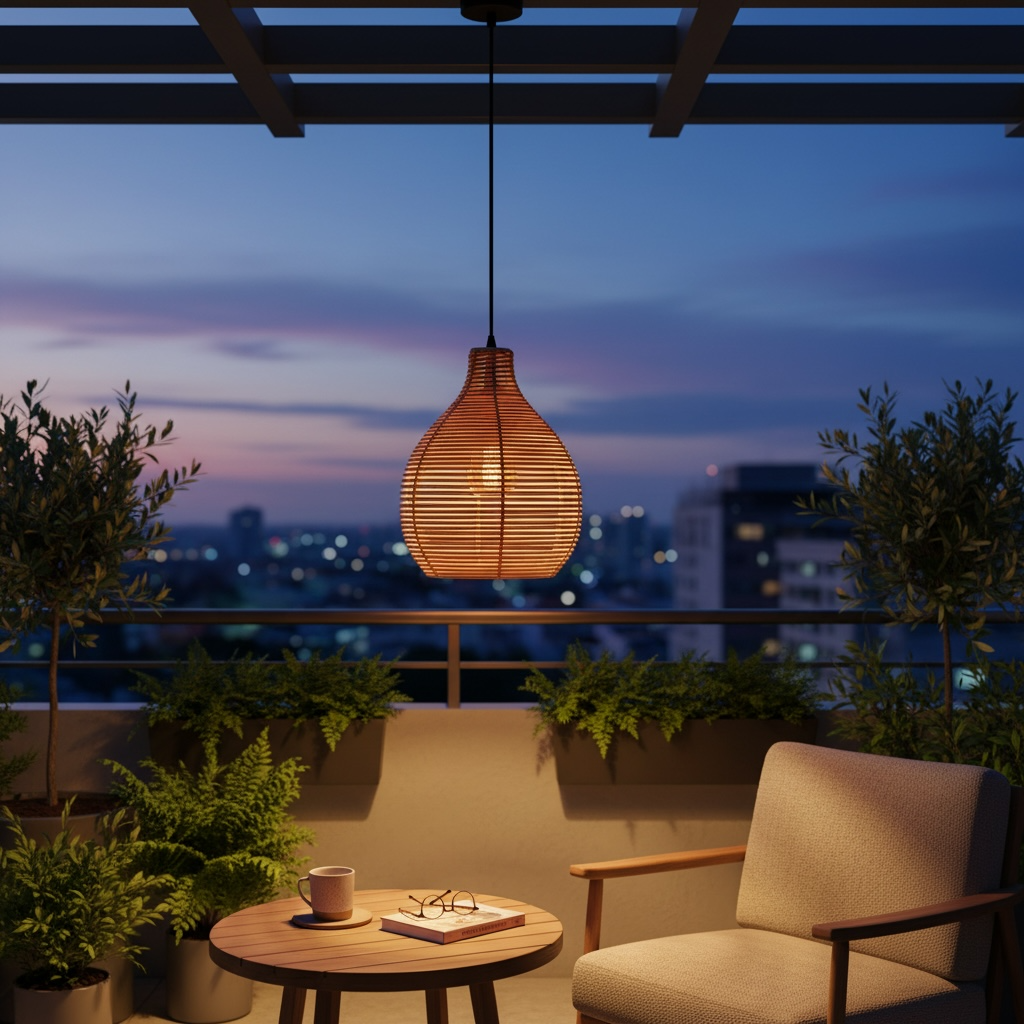 Teardrop Rattan Pendant Lamp