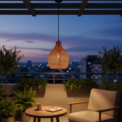 Teardrop Rattan Pendant Lamp