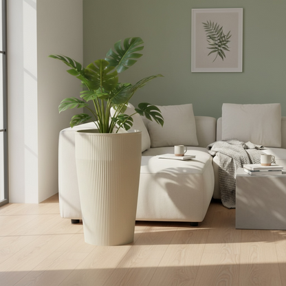Fluted Ivory Planter