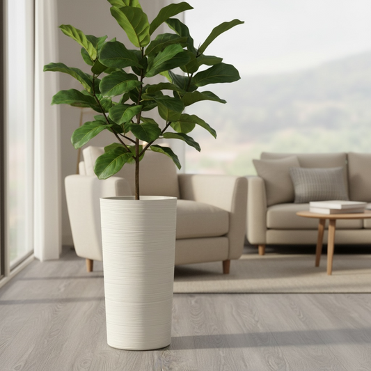 Ivory Ripple Vase Planter