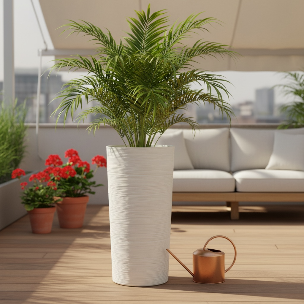 Ivory Ripple Vase Planter