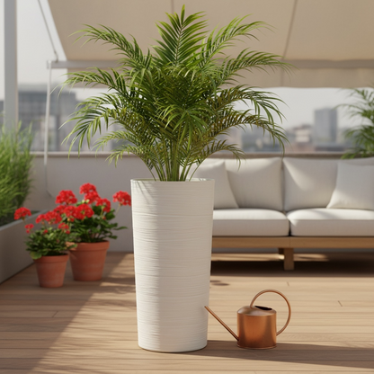 Ivory Ripple Vase Planter